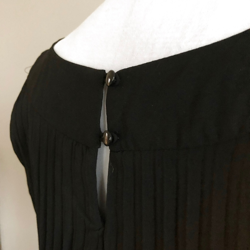 Black Permanent Pleated Midi Party Dress 8 - Picture 2 of 5